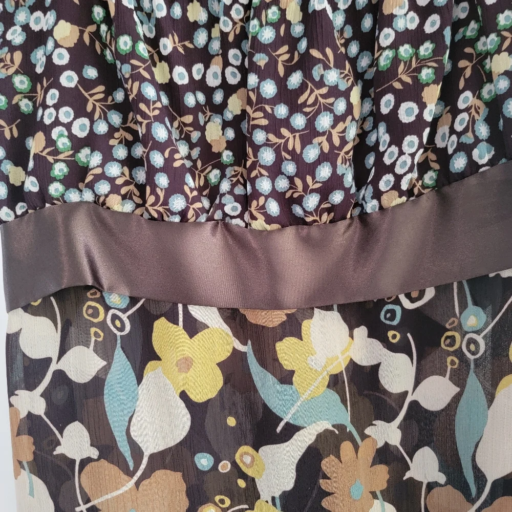 RW&CO. Black Floral Chiffon Cap-Sleeve Blouse - Picture 5 of 8